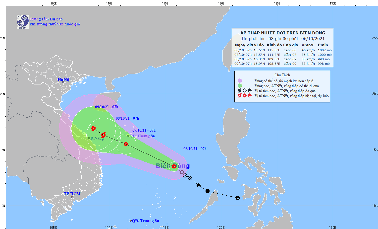 A tropical depression entering the East Sea is likely to strengthen into a storm. Photo: VOV