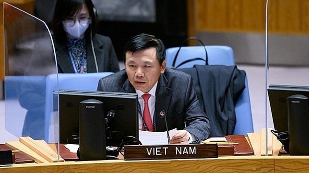 Ambassador Dang Dinh Quy, Vietnam's Permanent Representative to the United Nations, addresses the UNSC annual meeting on November 10. Photo: VNA