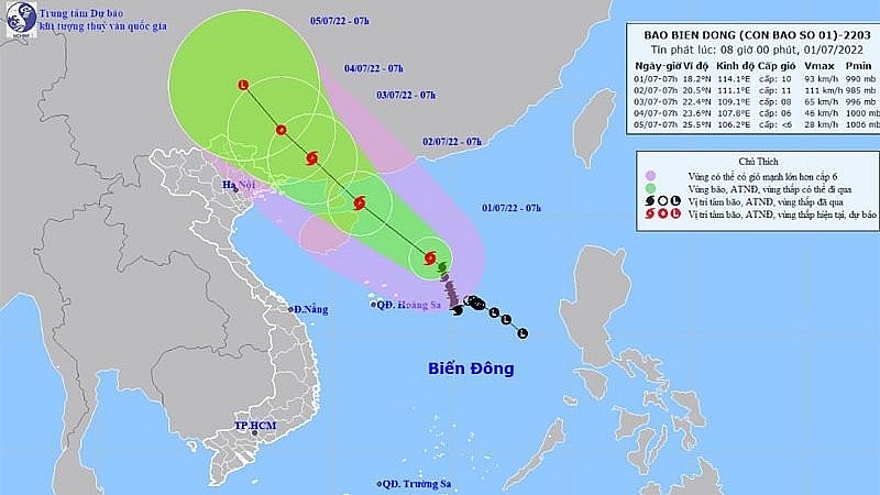 The projected path of Chaba. Photo: NCHMF