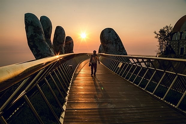 The Golden Bridge offers a check-in for tourists visiting the Sun World Ba Na Hills in Da Nang. The city has been designed as a liveable urban city. Photo: Sun Group
