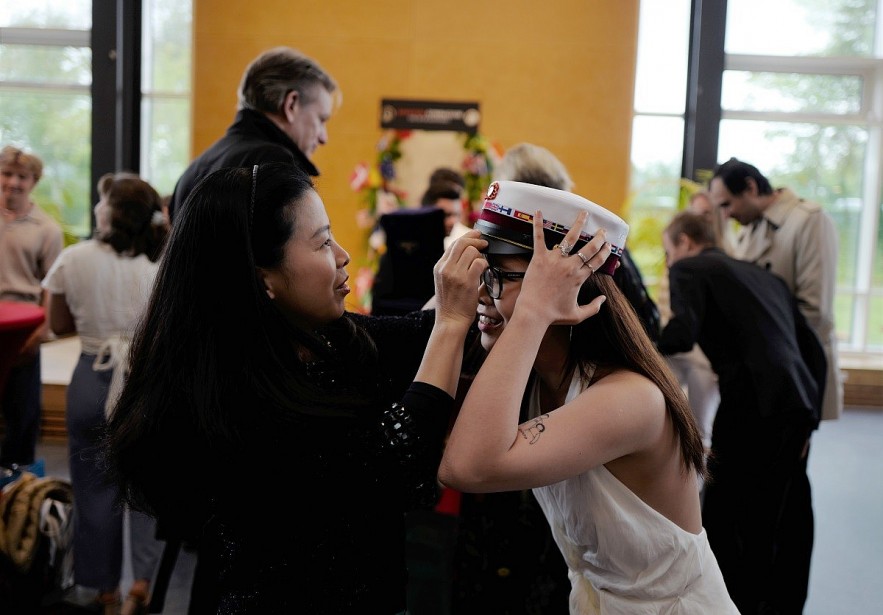 A Vietnamese student at the Graduation Hat Ceremony. Photo: Thoi Dai