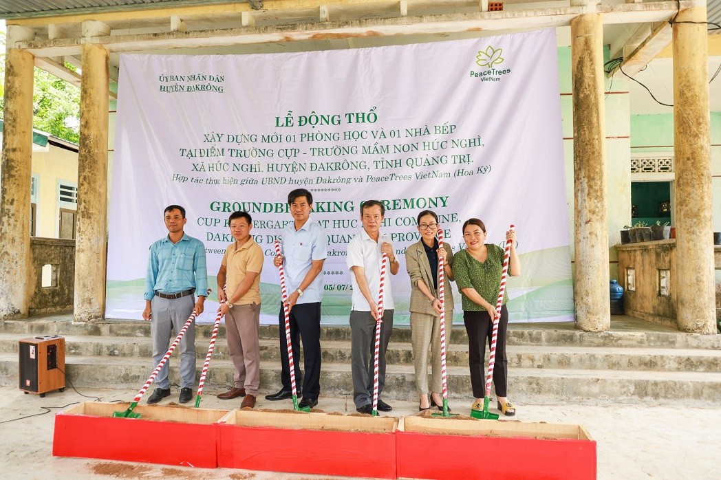 At the groundbreaking ceremony. Photo: PeaceTrees Vietnam