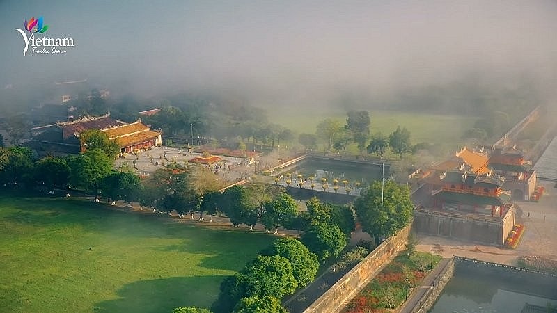 The former imperial city of Hue. (Video screenshot)