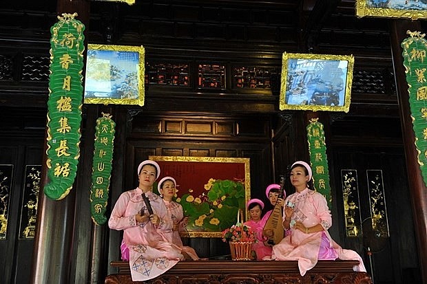 Nha Nhac - Vietnamese court music was inscribed  on the Representative List of the Intangible Cultural Heritage of Humanity in 2008 (Photo: VNA)