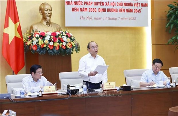 President Nguyen Xuan Phuc speaks at the event. (Photo: VNA)