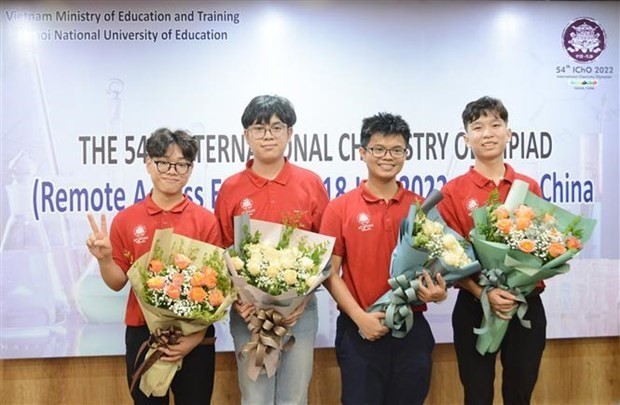 Vietnamese students won gold at the International Chemistry Olympiad 2022. (Photo: VNA)
