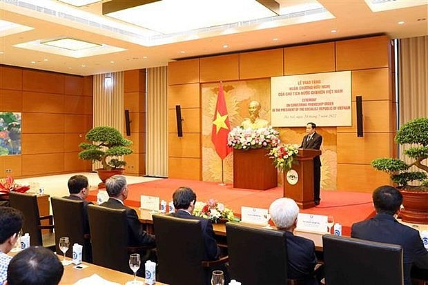 Permanent Vice Chairman of the National Assembly Tran Thanh Man speaks at the ceremony (Photo: VNA)