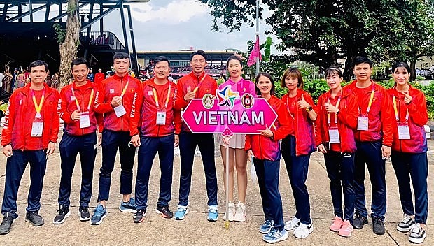 Vietnamese students attending 2022 ASEAN University Games (Photo: webthethao.vn)