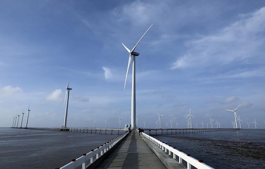 A wind power farm in the Mekong Delta province of Bac Lieu. (Photo: VNA)