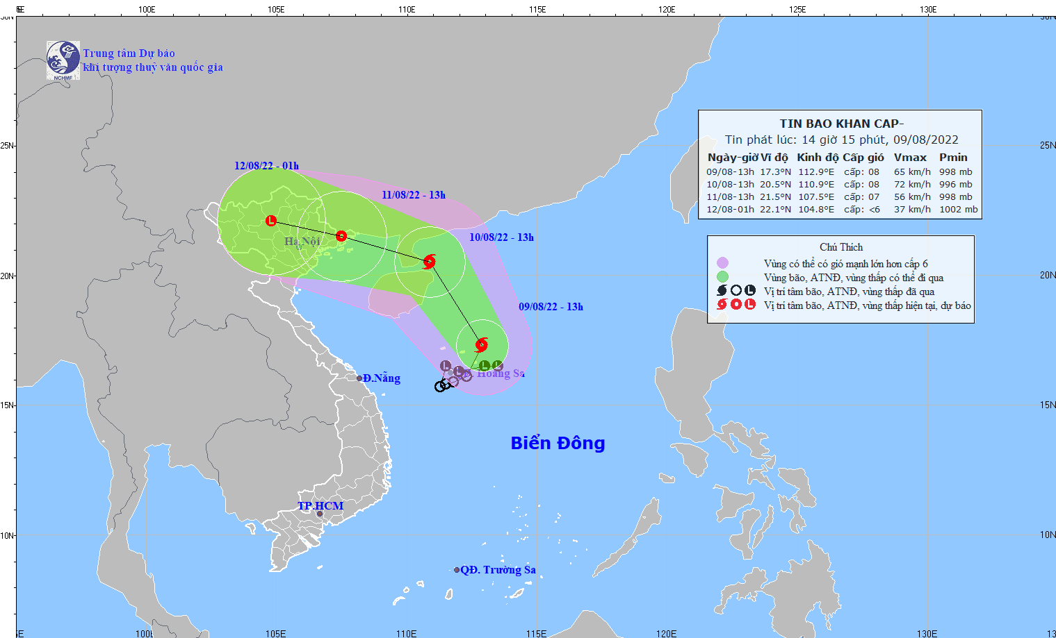 Storm MULAN is heading toward northern Vietnam.
