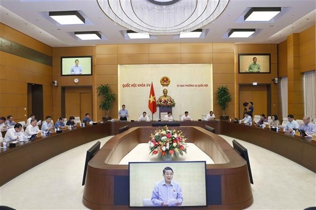 The meeting of the NA Standing Committee in Hanoi on August 15 (Photo: VNA)