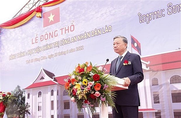 Vietnamese Minister of Public Security Gen. To Lam speaks at the event (Photo: VNA) 