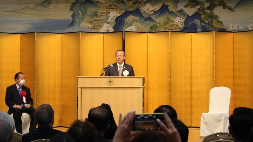 Ambassador Vu Hong Nam speaks at the event. Source: VOV