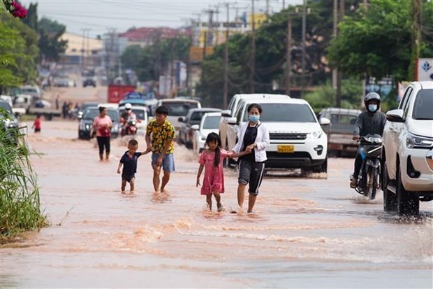 Flooding in Vientiane in August. Photo: Xinhua