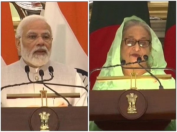 Prime Minister Narendra Modi and Bangladesh PM Sheikh Hasina in New Delhi