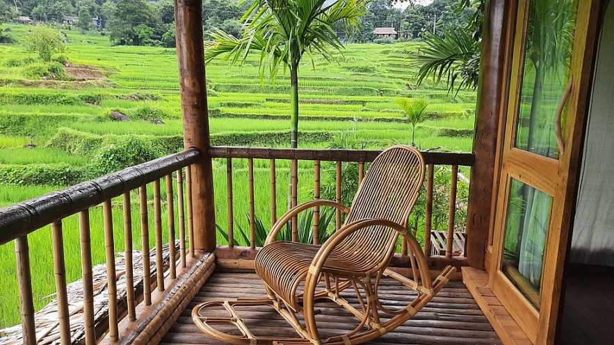 Pu Luong Resort - Luna is carefully cared for by the owners, every corner of the house, branches and grasses. Photo: Tuoi Tre
