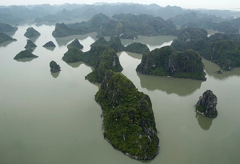 Ha Long Bay as seen from a seaplane. Photo credit: Reuters