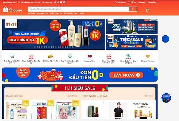 Many attractive promotions on e-commerce site Shopee. Photo: VNP