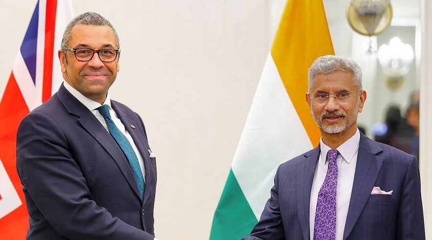 External Affairs Minister S. Jaishankar during a meeting with UK Foreign Secretary James Cleverly, in USA. (Twitter: @DrSJaishankar/PTI)