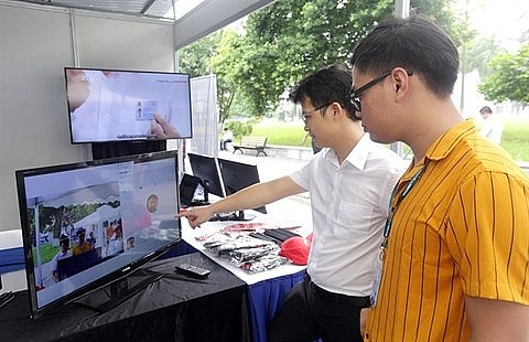 An AI-powered application on display at the Vietnam Artificial Intelligence Day. Photo: VNA