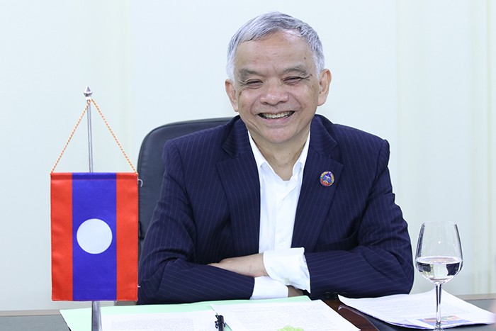 Lao National Assembly Vice Chairman and Chairman of the Lao Committee for Peace and Solidarity Sommad Pholsena.