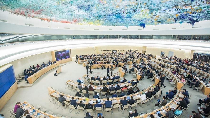 A meeting of the UN Human Rights Council in Geneva, Switzerland. ( Image source: OHCHR)