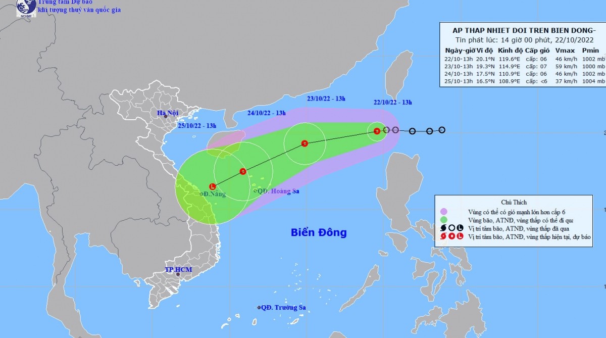 Vietnam News Today (Oct. 23): Tropical Depression Enters South China Sea, Rain Expected in Central Vietnam