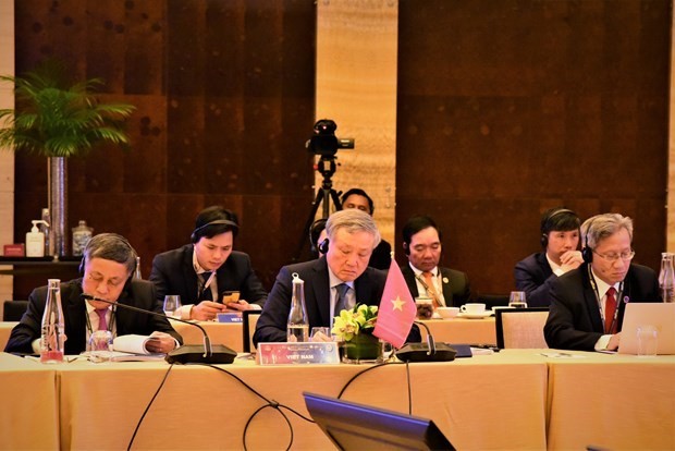 Vietnamese delegation at the event. Photo: VNA