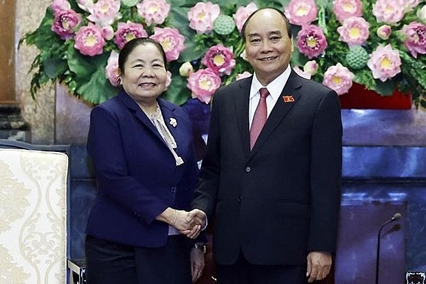 President hosts Lao Party official