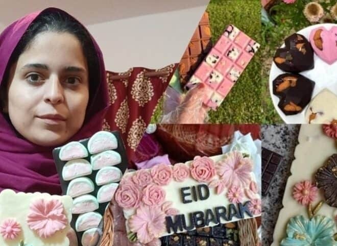 srinagars afshana feroze winning hearts with her flower shaped chocolates