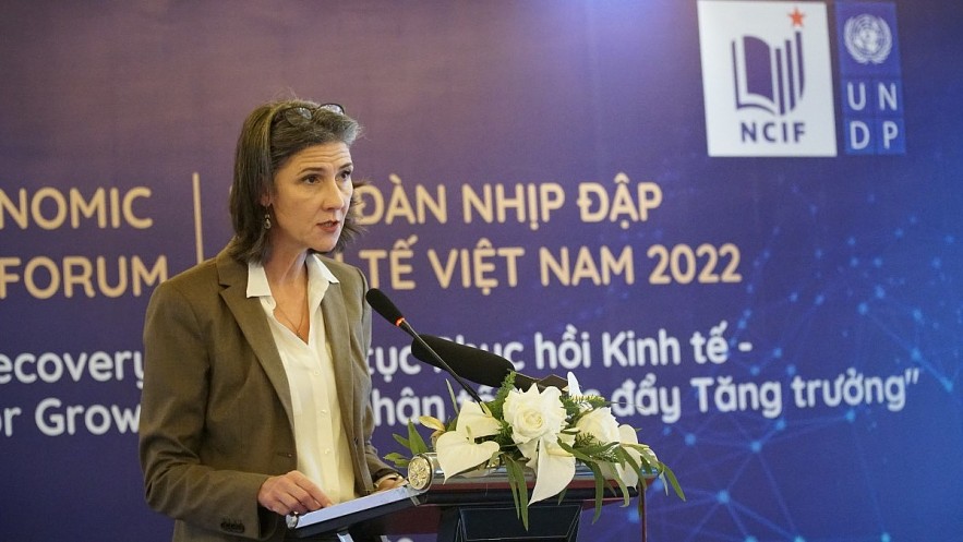 Ramla Khalidi, UNDP Resident Representative in Vietnam addresses the event.