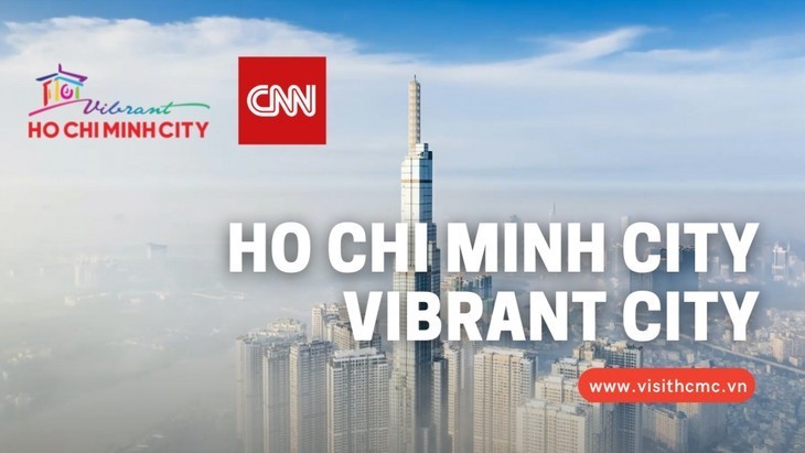 A video entitled “Ho Chi Minh City – Vibrant City” is screened on CNN. (Photo courtesy of the HCM City’s Department of Tourism