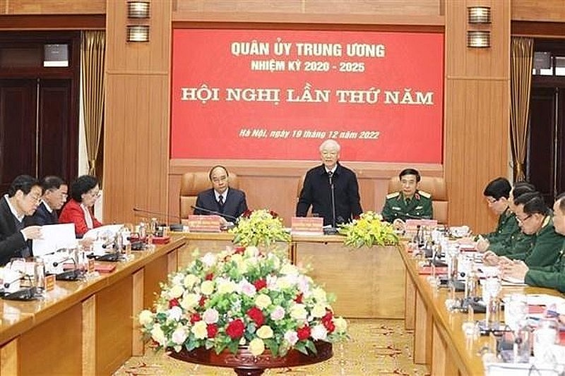 Party General Secretary Nguyen Phu Trong speaks at the session. (Photo: VNA)