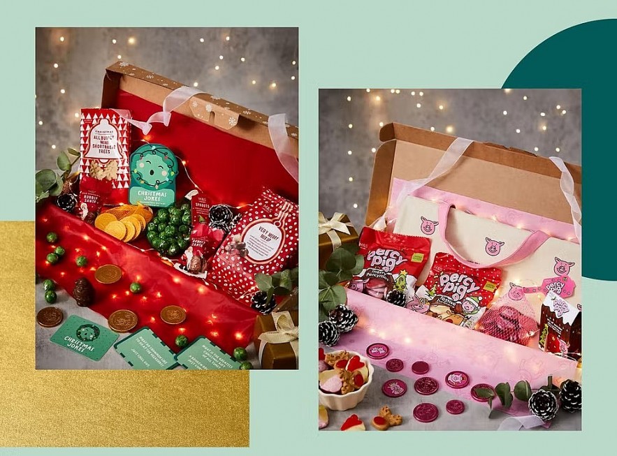 From shortbread trees and chocolate coins to caterpillar fruit gums and candy-cane sweets, there’s plenty to tuck into