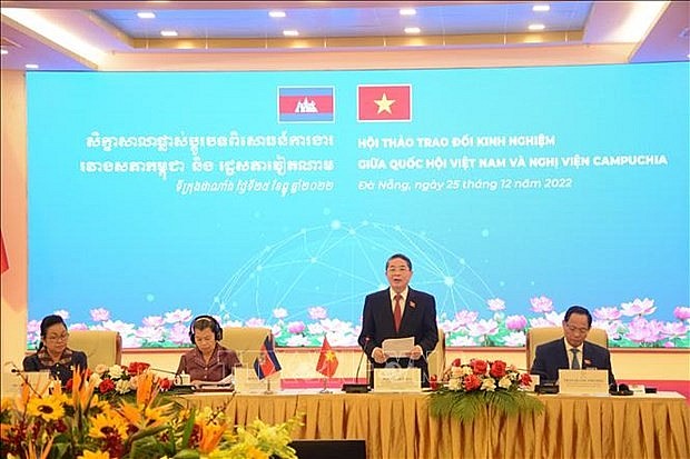 Vietnamese NA Vice Chairman Nguyen Duc Hai speaks at the workshop. Photo: VNA