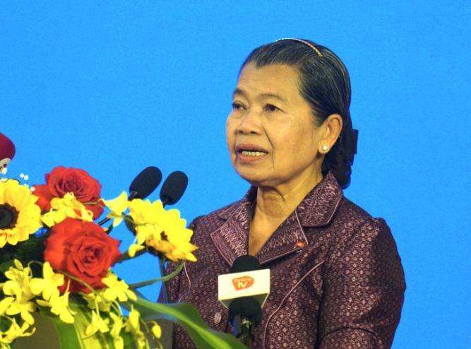 Men Sam An, Cambodian Deputy Prime Minister, Minister of the NA - Senate Relations and Inspection, and Chairwoman of the Cambodia - Vietnam Friendship Parliamentarians' Group. Photo: Vietnamnet