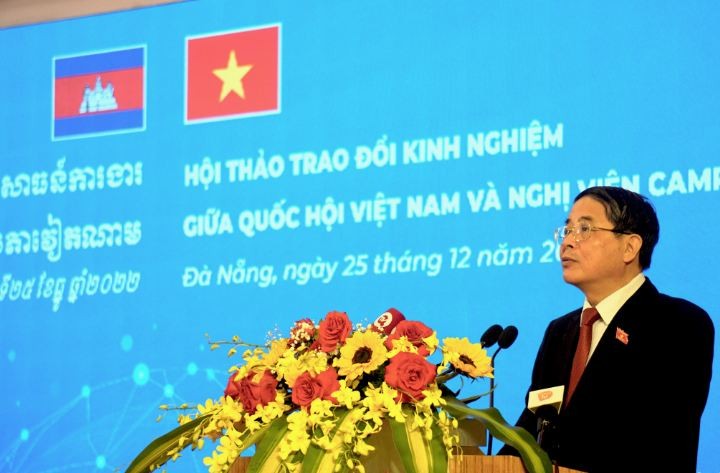 Vietnamese NA Vice Chairman Nguyen Duc Hai speaks at the workshop. Photo: Vietnamnet