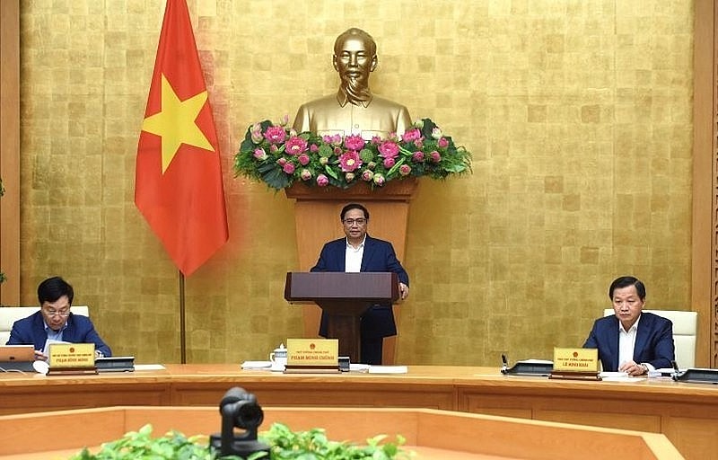 Prime Minister Pham Minh Chinh speaking at the session (Photo: TRAN HAI/NDO)