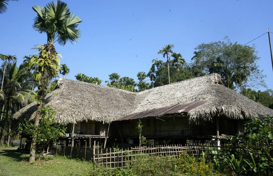 A traditional stilt house in Namphake village