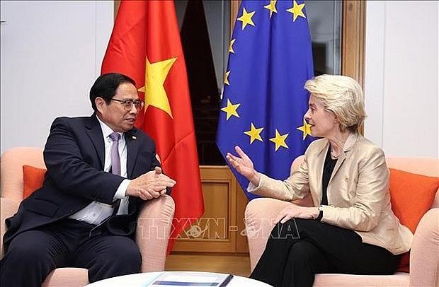 Prime Minister Pham Minh Chinh meets President of European Commission Ursula von der Leyen. Photo: VNA