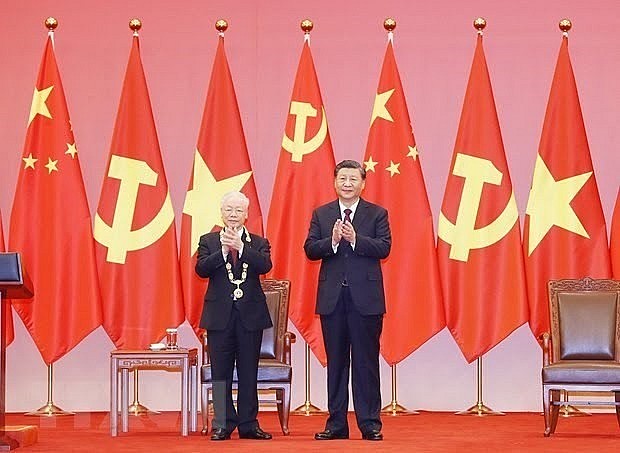 Vietnamese Party General Secretary Nguyen Phu Trong (L) and Chinese Party General Secretary and President Xi Jinping. Photo: VNA