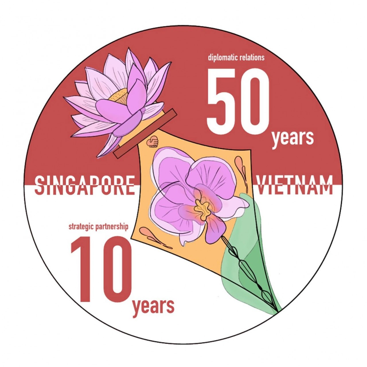 Logo Marking 50th Anniversary of Vietnam-Singapore Diplomatic Relations Announced