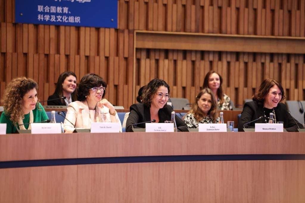 Ambassador Le Thi Hong Van (centre), Permanent Representative of Vietnam to UNESCO, attends a dialogue marking the International Day of Women in Multilateralism on January 25.