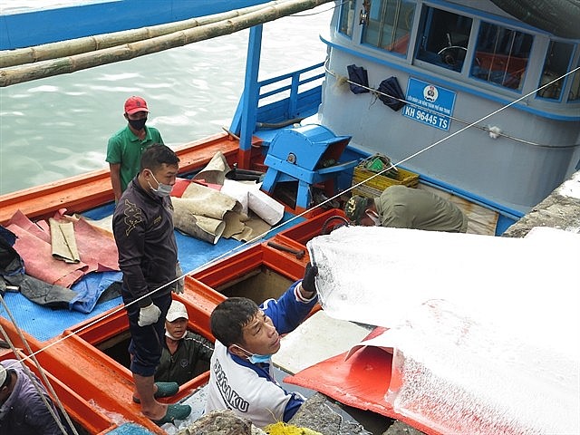 Fishermen in Khánh Hoà Province prepares for the new year's fishing trip. — VNA/VNS Photo Phan Sáu