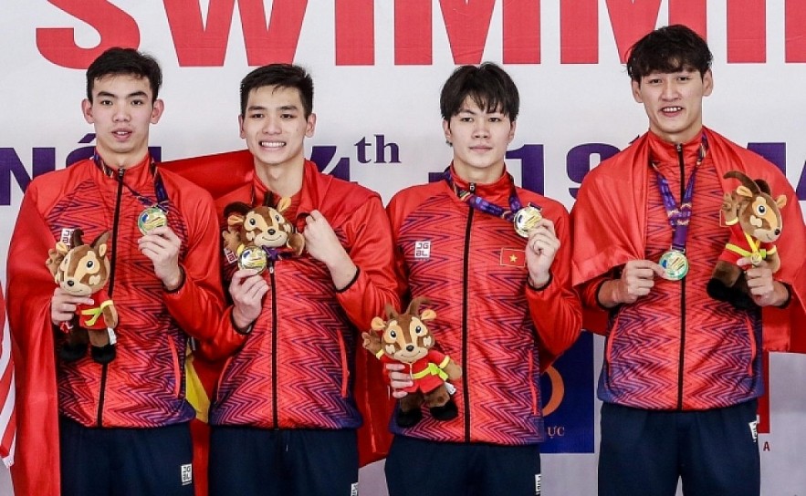 Vietnamese swimmers win a gold medal at SEA Games 31.