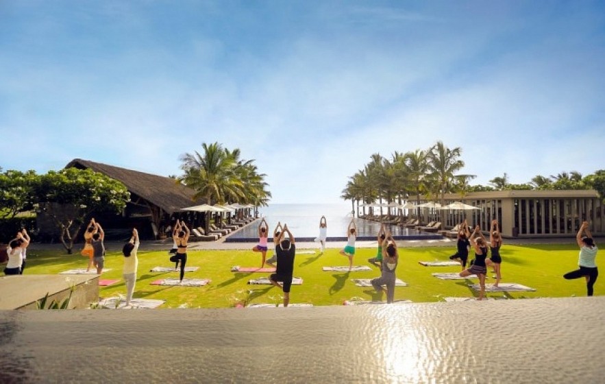 Visitors do yoga at Naman Retreat in the central city of Danang (Photo: Naman Retreat)