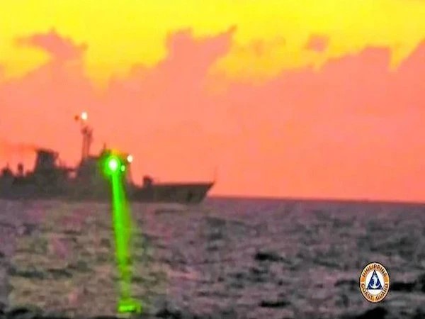 chinese ship harasses philippine coast guard vessel with laser in south china sea