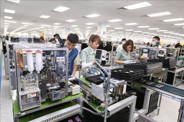 A smartphone production line of the Samsung Electronics Vietnam Co. Ltd. Photo: VNA