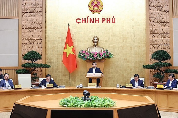 Prime Minister Pham Minh Chinh chairs the cabinet monthly meeting on February 23, 2023. (Photo: VGP/Nhat Bac)