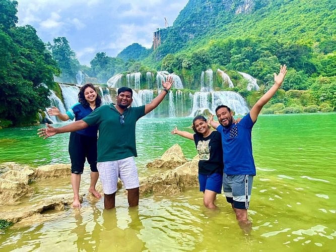 Vishnu K Nair and his wife (right), went on a 23-day trip to Vietnam in November 2022, along with two friends.  Read more at: https://www.deccanherald.com/metrolife/metrolife-your-bond-with-bengaluru/vietnam-catching-on-as-tourist-attraction-1196715.html